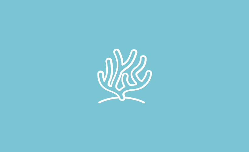 Coral icon with blue background