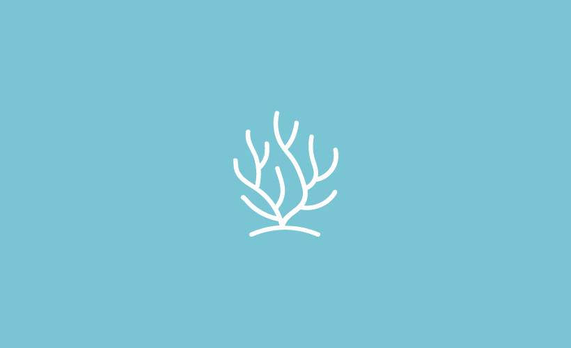 Coral icon with blue background