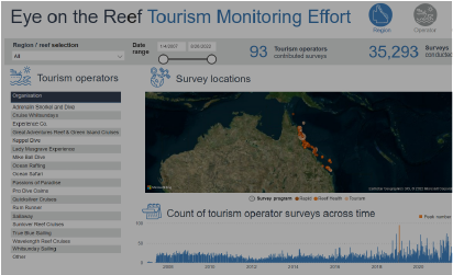 Eye on the Reef Tourism Monitoring effort dashboard teaser image